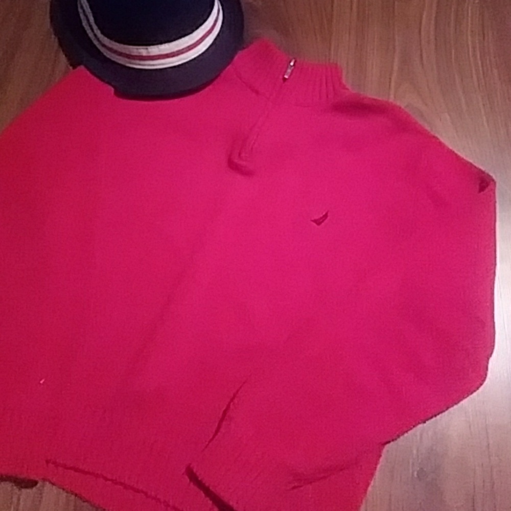 Nautica Red Sweater and shirt set